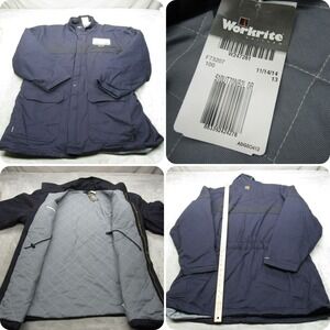 Workrite Jacket Mens 2XL Navy Flame‎ Resistant Insulated Heavyweight Work NWD